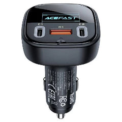 Acefast B5 101W (2C+A) metal car charger with OLED smart display black