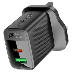 شاحن ACEFAST A99 PD30W GaN (USB-C+USB-A) أسود (المملكة المتحدة)