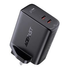 شاحن ACEFAST A12 PD40W (USB-C+USB-C) ثنائي المنافذ (المملكة المتحدة) أسود