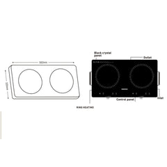 DAEWOO 2800W Electric Double Infrared Cooker - Black