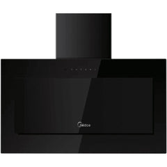 شفاط مطبخ مدمج من ميديا، زجاج مائل، 90 سم، 4 سرعات