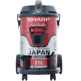 SHARP Drum Vacuum Cleaner 2100 Watts 21 Liters, Red