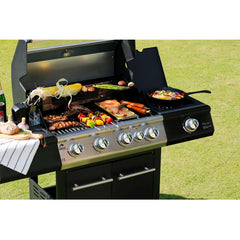 شواية غاز أوركا بأربعة شعلات + شعلة واحدة تعمل بالأشعة تحت الحمراء + شعلة واحدة منزلقة