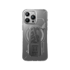 غطاء حماية SKINARMA لهاتف آيفون 15 برو (6.1 بوصة) مزود بشاحن مغناطيسي + حامل.