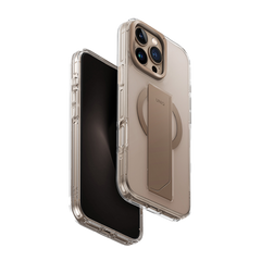 UNIQ HYBRID IPHONE 16 PRO (2024) 6.3 HELDRO MAX MAGCLICK WITH CAMERA STAND - TAUPE GOLD