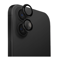 حماية عدسة الكاميرا من UNIQ OPTIX لهاتف آيفون 16 (2024) مقاس 6.1/6.7 بوصة من الألومنيوم - لون منتصف الليل (أسود)