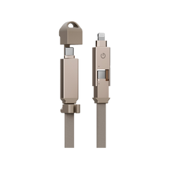 كابل إنرجييا ذو الغلاف المزدوج 2 في 1 من النوع C إلى C + لايتنينج، 480 ميجابايت في الثانية، 60 واط، 1 متر - ذهبي