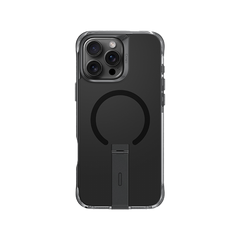 UNIQ HYBRID حافظة آيفون 16 برو (2024) 6.9 مغناطيسية مع قاعدة شحن عمودية - ألياف الكربون (أسود)