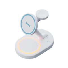 BAZIC GOMAG STATION 2 3IN1 FAST WIRELESS CHARGING STATION WITH APPLE WATCH CHARGER -WHITE