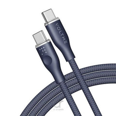 VOLTME Powerlink Rugg Double Nylon Cable Type C to Type C 5A / 1M (100W) Emarker Blue