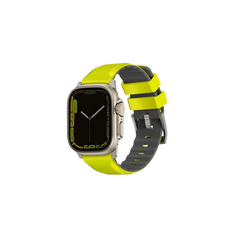 سوار سيليكون Uniq Linus Airosoft لساعة أبل الذكية 49/45/44/42 مم - أخضر ليموني (منتج منتهي الصنع)
