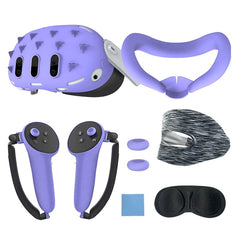 Gamax Meta Quest 3 Hexagon Flat Silicone Protective Case Set - Purple