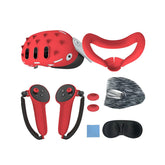 مجموعة غطاء حماية سيليكون مسطح سداسي الشكل لجهاز Gamax Meta Quest 3 - أحمر