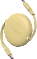 VOLTME Powerlink YoYo Cable 5A 1.0M Retractable (Dual-Way Retractable Cable) Type C to Type C Sand