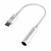 Promate Dynamic Stereo USB-C to 3.5mm AUX Adapter,WHITE