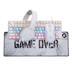 مجموعة ألعاب GAMEON VIPER XA المتكاملة من سلسلة Arctic (لوحة مفاتيح ميكانيكية، سماعة رأس، ماوس، ولوحة ماوس)
