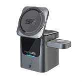 بروميت - محطة شحن لاسلكي فائقة الصغر قابلة للطي تلقائيًا 3 في 1، متوافقة مع تقنية ماج سيف بقدرة 15 واط، شاحن لاسلكي متوافق مع تقنية ماج سيف بقدرة 15 واط، أسود