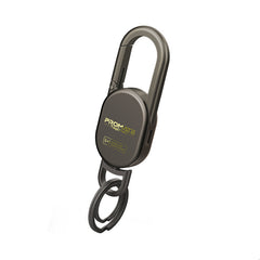 Promate Smart Carabiner Keychain w/ Apple Find My Precision Locator ,Rechargeable Battery,Titanium