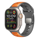 Durable Two-Toned Silicone Sporty Watch Band - Orange