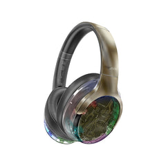 Promate ANC Hi-Fi Stereo Wireless Headphones with RGB Lights ,Gun metal