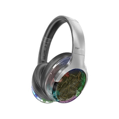 Promate ANC Hi-Fi Stereo Wireless Headphones with RGB Lights ,Silver