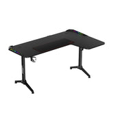 مكتب ألعاب Twisted Minds WARRIOR على شكل حرف L بإضاءة RGB (يمين) أسود (160*100*75 سم)