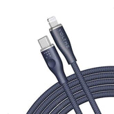 VOLTME Powerlink Rugg Double Nylon Cable Type C to Lightning 3A / 2.0M Zinc-Alloy Connector Blue
