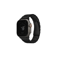 سوار UNIQ OSTA من الفولاذ لـ Apple Watch، قابل للتعديل ذاتيًا، مقاس 49/45/44/42 مم - منتصف الليل (أسود)