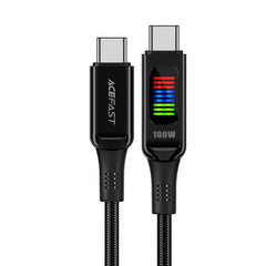 ACEFAST C7-03 USB-C to USB-C zinc alloy charging data cable with display,black