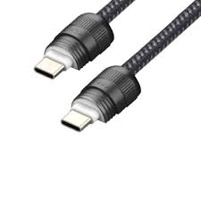 سلك شحن SIA Powerlink مُغَطّى بالنسيج، من النوع C إلى C، بطول 30 سم، بقوة 60 واط، باللون الأسود.