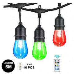 NHE LED String Light 5m W/10Bulbs E27 - RGB Small