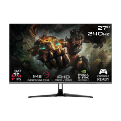 شاشة ألعاب GAMEON GOESP27240IPS مقاس 27 بوصة بدقة FHD، ومعدل تحديث 240 هرتز، وزمن استجابة سريع 0.5 مللي ثانية، مزودة بمنفذ HDMI 2.1 (تدعم PS5)
