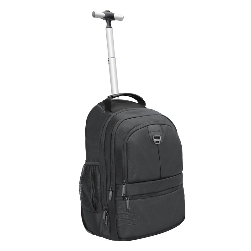 Promate Large Capacity Trolley Bag with Multiple Compartments for 15.6” Laptops  ,BLACK