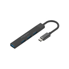 Promate - LiteHub-4 4-in-1 Multi-Port USB-C Data Hub,Black