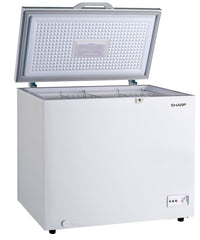 SHARP 250 Liters Free Standing Chest Freezer with Built in condenser, 8.8CFT - White