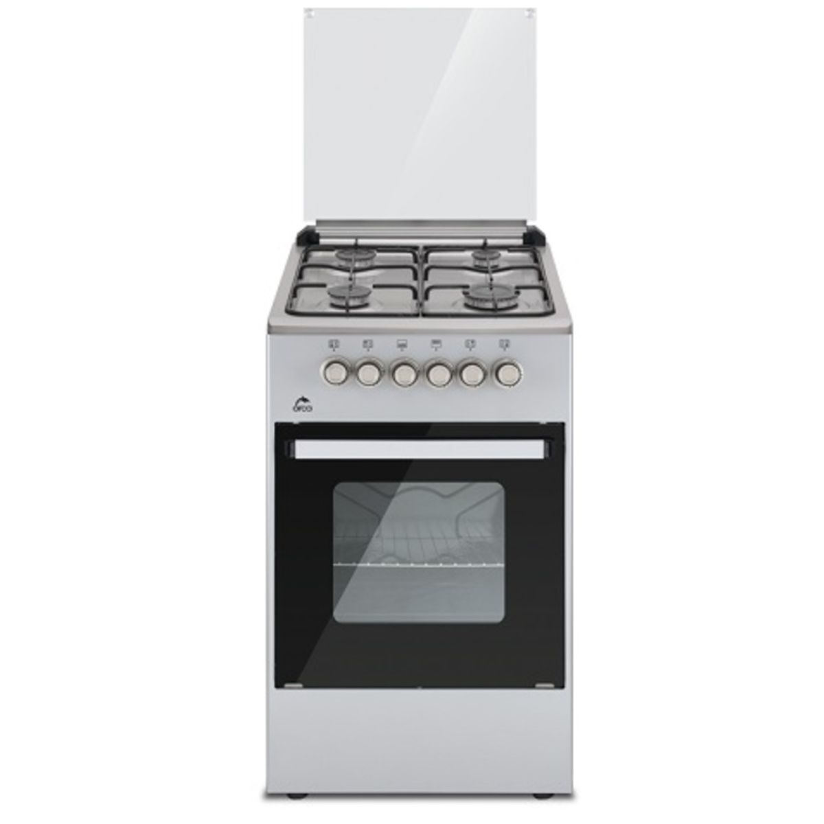 Orca 4 Burner Gas Cooker, Silver