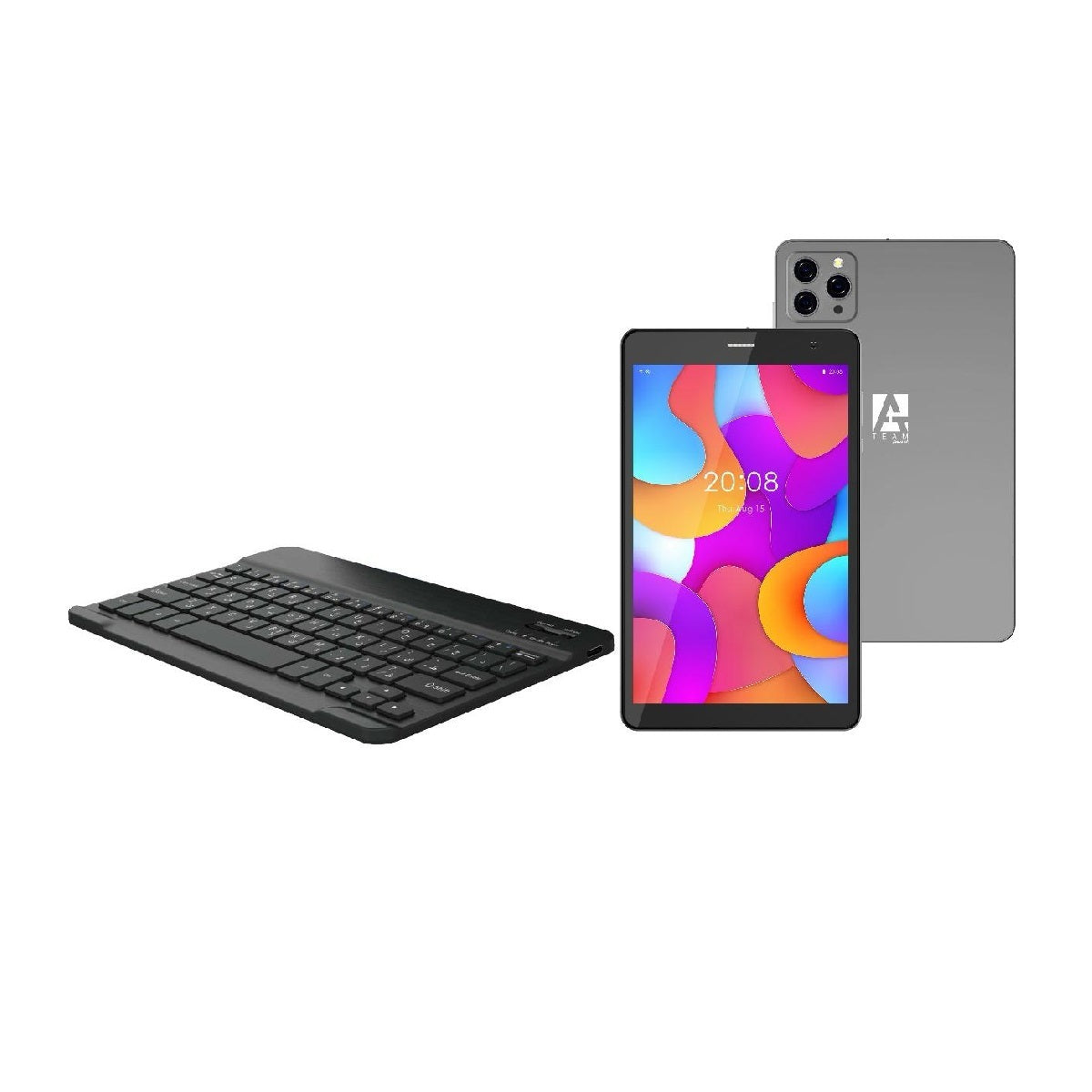 هاتف A-Team بشاشة 8 بوصة، يدعم شبكة الجيل الرابع LTE، ذاكرة 4 جيجابايت/128 جيجابايت، بطارية 5000 مللي أمبير، نظام أندرويد 13 مع شهادة خدمات جوجل (غطاء مجاني + واقي شاشة + قلم لمس + لوحة مفاتيح لاسلكية)، أسود