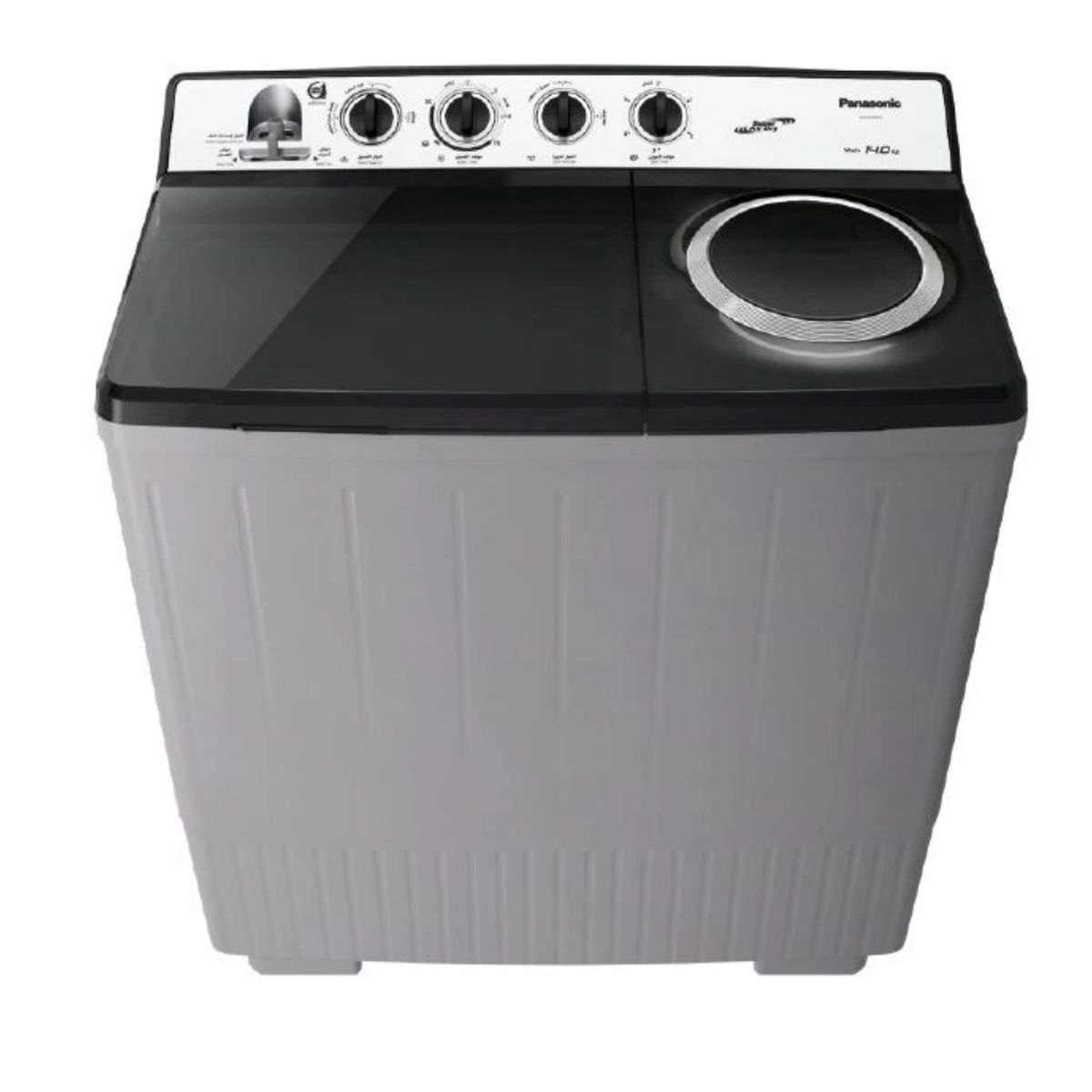 غسالة باناسونيك ذات حوضين سعة 14 كجم و8 كجم، غسالة عبايات - فضي
