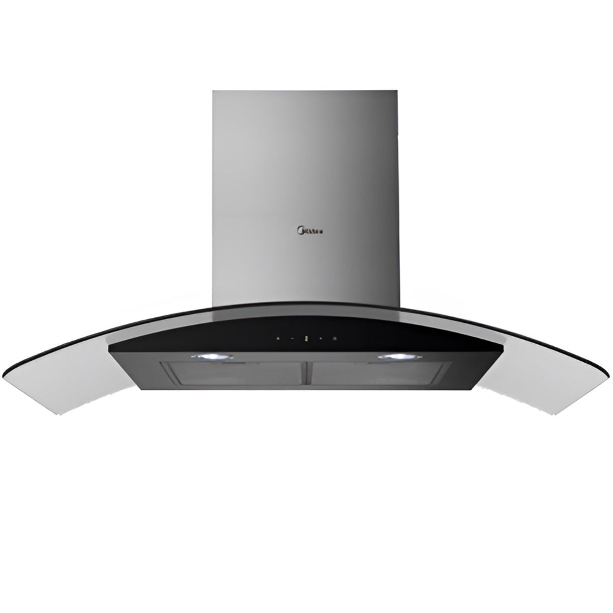 شفاط مطبخ مدمج من ميديا، زجاج على شكل حرف T، 90 سم، 3 سرعات