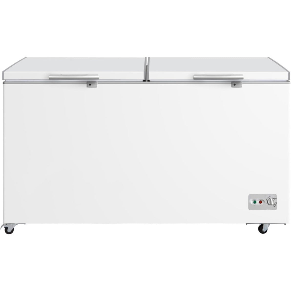 فريزر أفقي مزدوج الأبواب من ميديا، سعة 698 لترًا (24.6 قدم مكعب)، لون أبيض