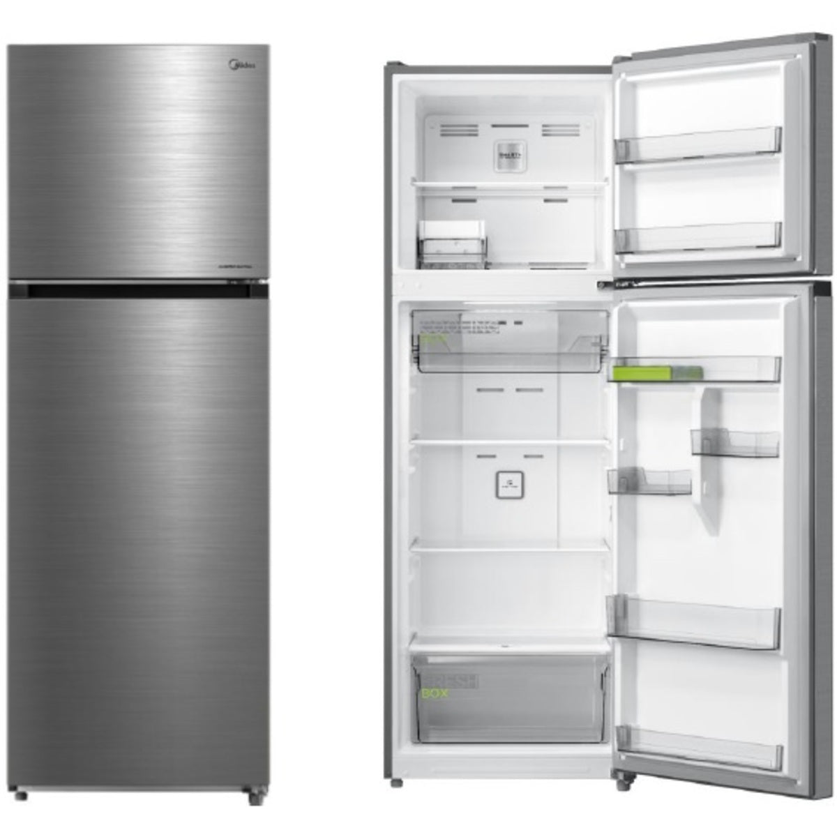 Midea Top Mount Freezer Refrigerator 489 Liters 17.2 CFT, Bru Steel