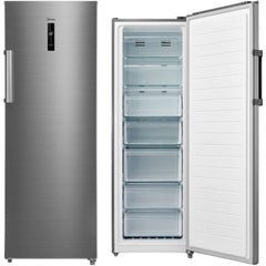Midea Upright Freezer Refrigerator 333 Liters 11.7 CFT, Bru Steel