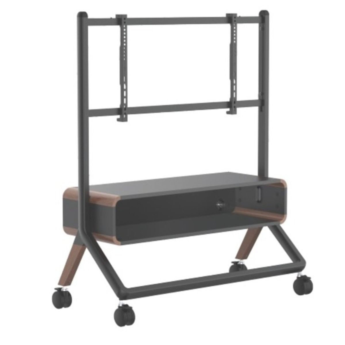 حامل تلفزيون أرضي أسود من أوركا - 49-75 بوصة