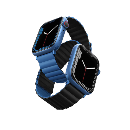 سوار ساعة أبل قابل للعكس مغناطيسي من يونيك ريفيكس، مقاس 38/40/41 مم، كاسبيان (أزرق/أسود)