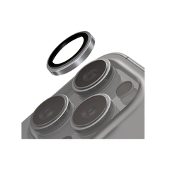 UNIQ OPTIX IPHONE 16 PRO 6.3/PRO 6.9 (2024) STAINLESS STEEL FRAME SAPPHIRE CAMERA LENS PROTECTOR - CHROME GREY (GREY)