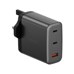 ENERGEA AMPCHARGE GAN100، شاحن حائطي 2C1A PD/PPS/SCP/QC3.0/AFC/FCP، 100 واط (المملكة المتحدة) - رمادي معدني