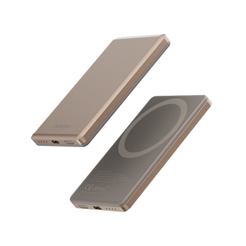 بنك طاقة صغير من ENERGEA ALUPAC، سعة 5000 مللي أمبير في الساعة، مصنوع من الألومنيوم، متوافق مع ماج سيف - ذهبي