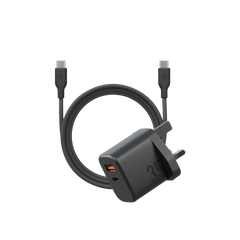 BAZIC GOPORT VELOX BUNDLE, 1C1A CHARGER 35W(UK) WITH WEAVE CABLE - TRUFFLE