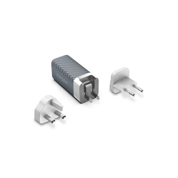 Energizer Ultimate 65W PD/QC Wall Charger with Universal Plug, GaN Technology, Dual Output, Silver