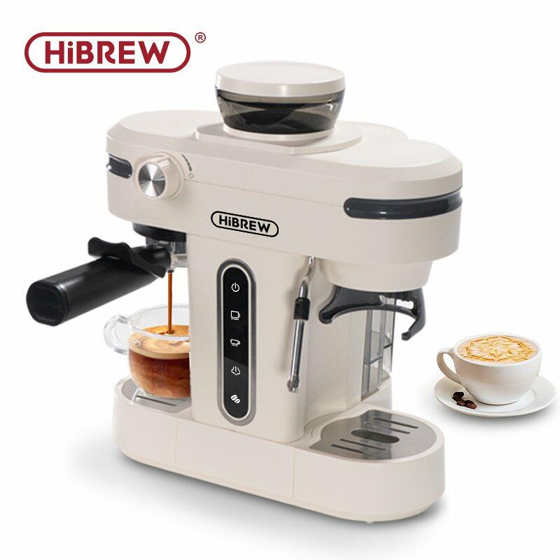 HiBREW 20 Bar Semi Automatic Espresso Coffee Maker With Grinder Bean  Milk Frothing System Machine - H14